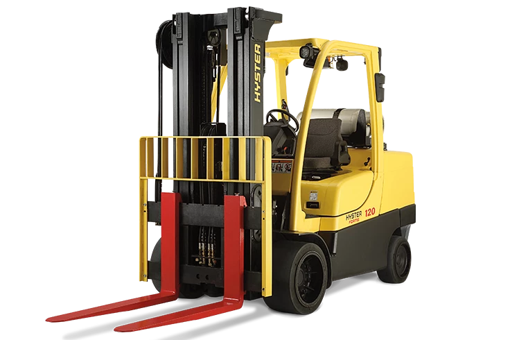 Hyster S120FT montacargas amarillo estacionado